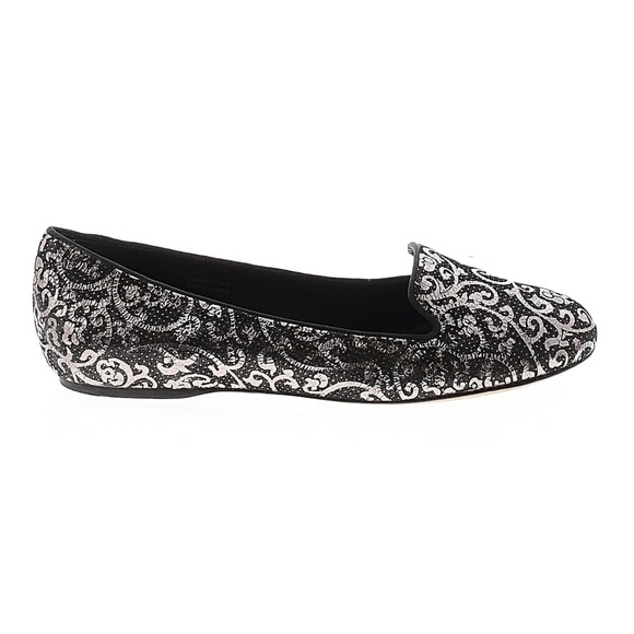 Vera Wang Black and Silver Paisley Flats - Picture 2 of 10